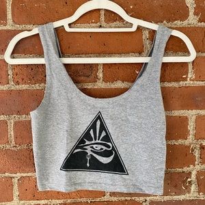 UO Eye of Horus Gray Crop Tank Top